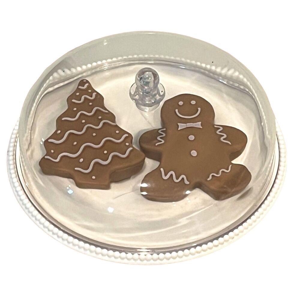American Girl Cookies For Santa Dome Platter Doll Size Christmas Gingerbread New